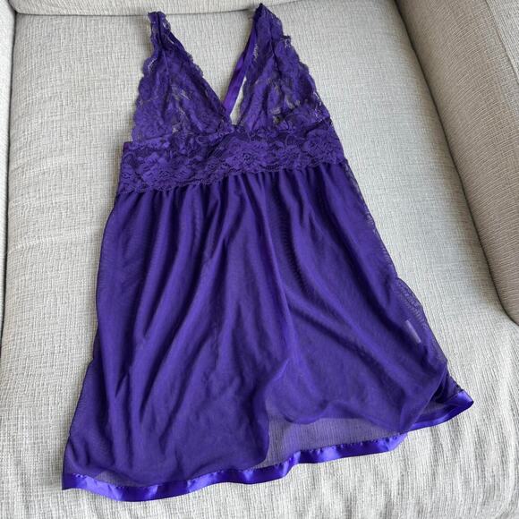 Purple lace babydoll lingerie - Picture 1 of 4
